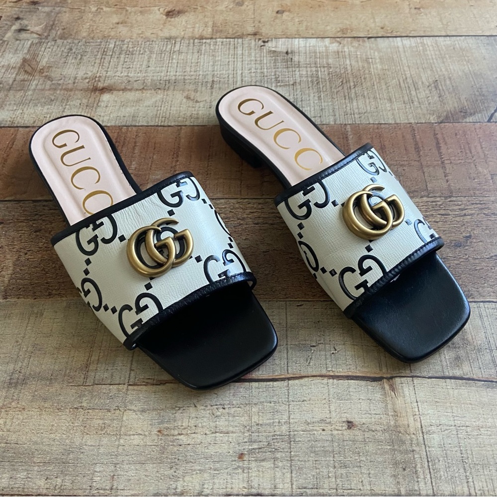 GUCCI Marmont GG leather Slide - Picture 4 of 9